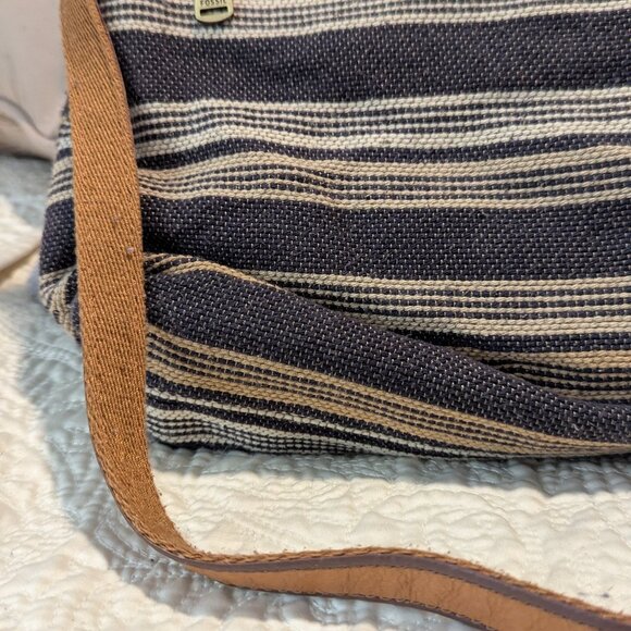 FOSSIL Shoulder bag Canvas and Leather Messenger with Tapestry and Leather - Picture 8 of 12
